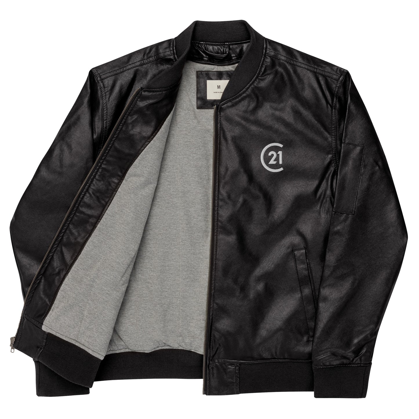 C21 Leather Bomber Jacket