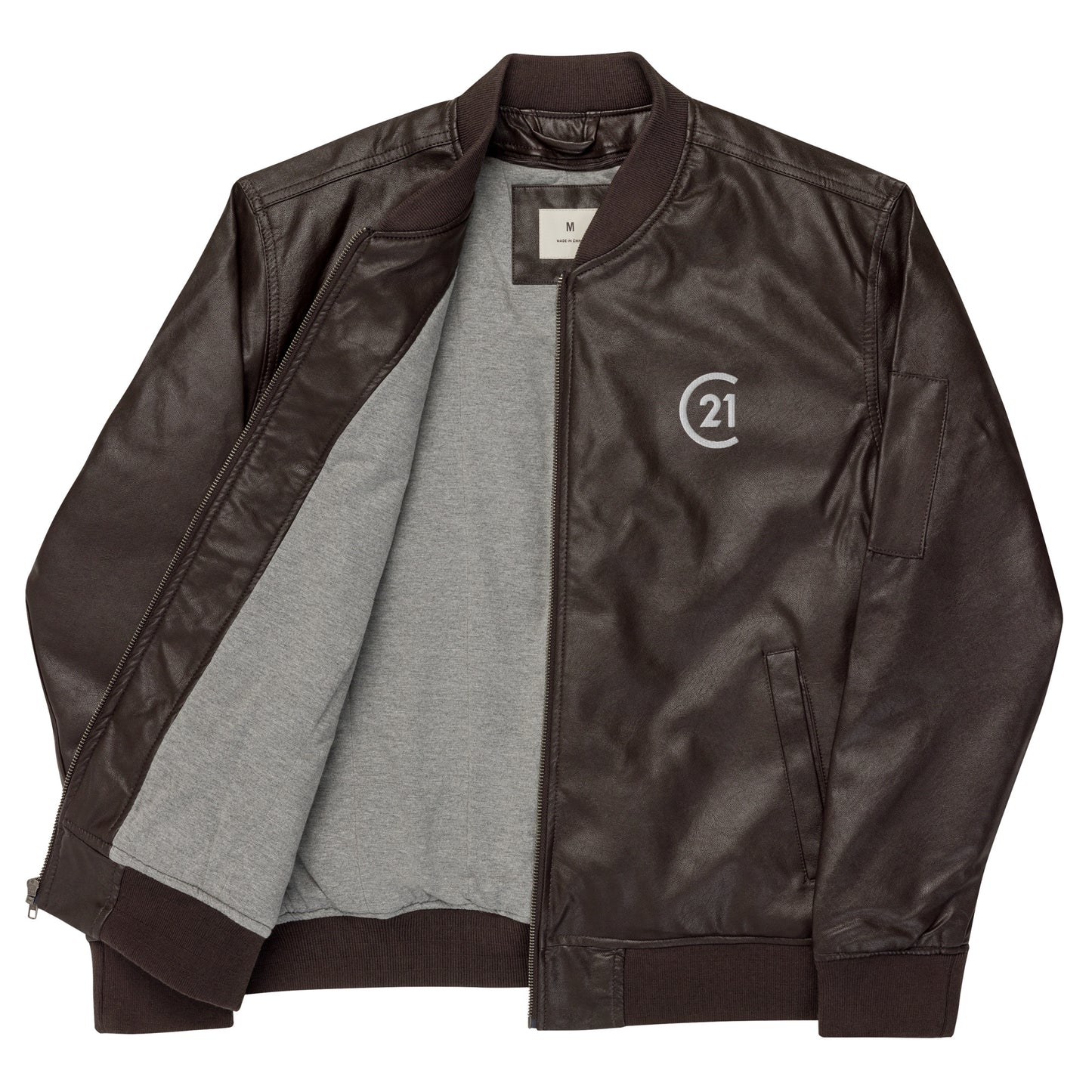 C21 Leather Bomber Jacket