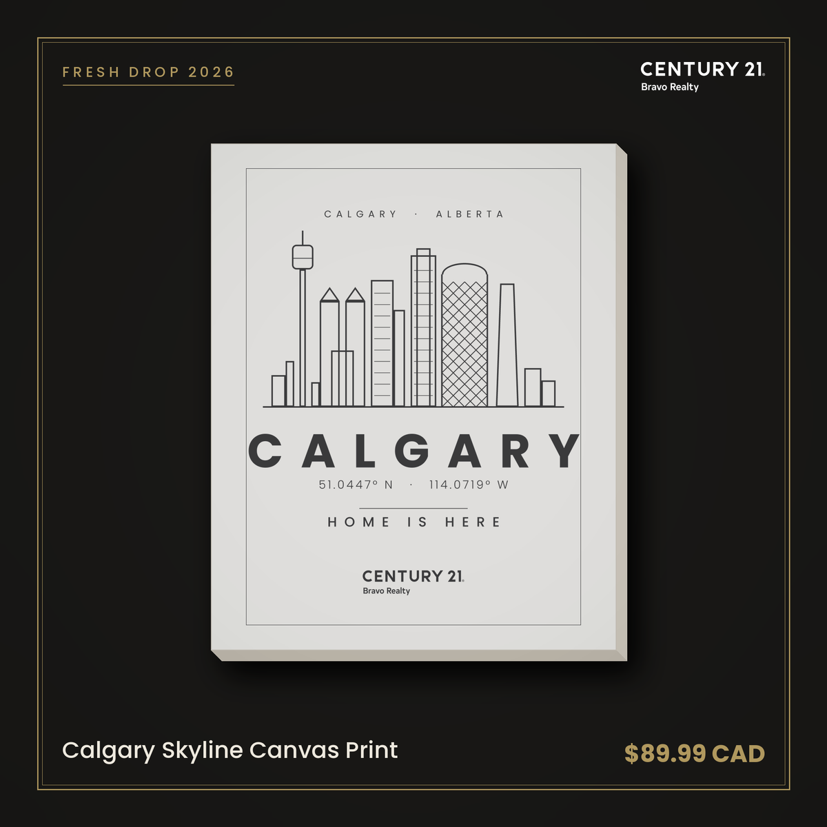 Calgary Skyline Canvas Print — Century 21 Bravo Realty