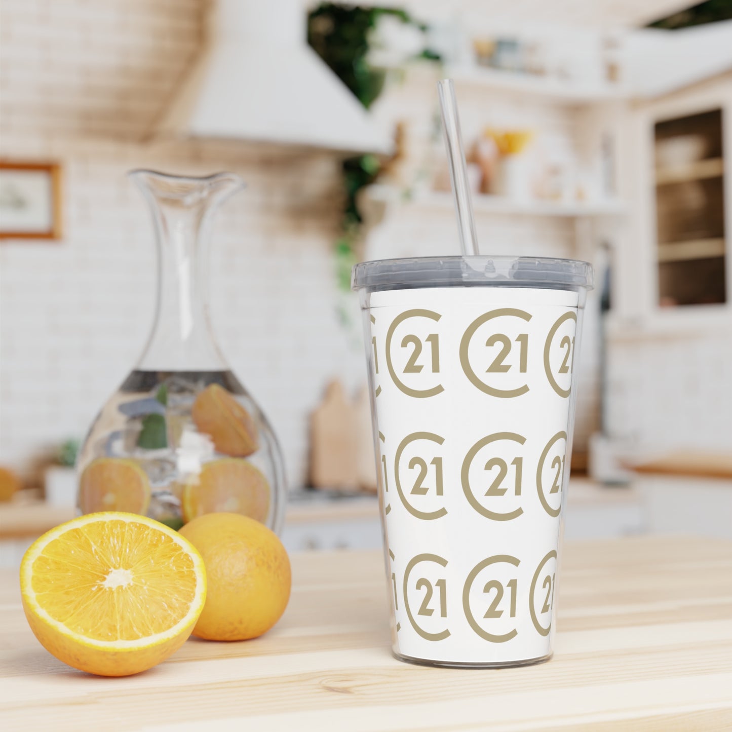 C21 Plastic Tumbler with Straw