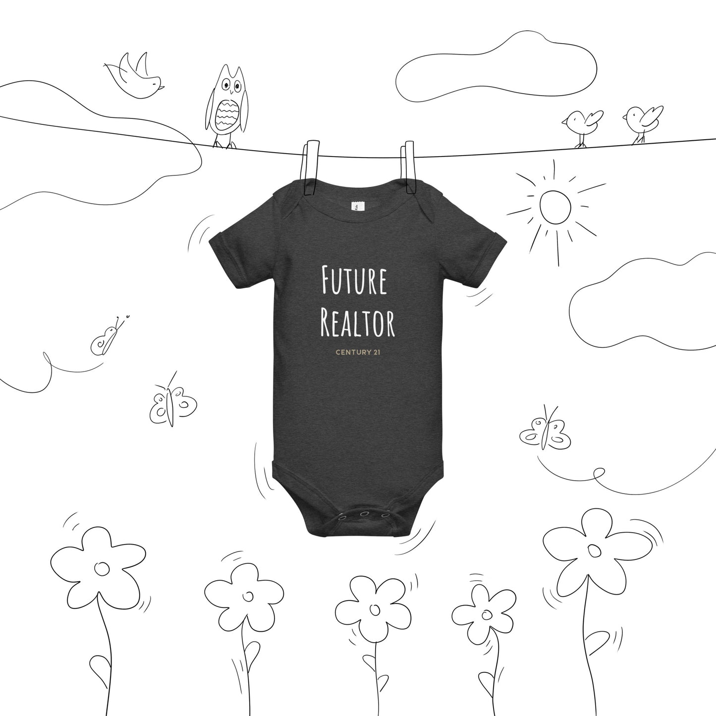 "Future Realtor Century 21" Baby short sleeve one piece