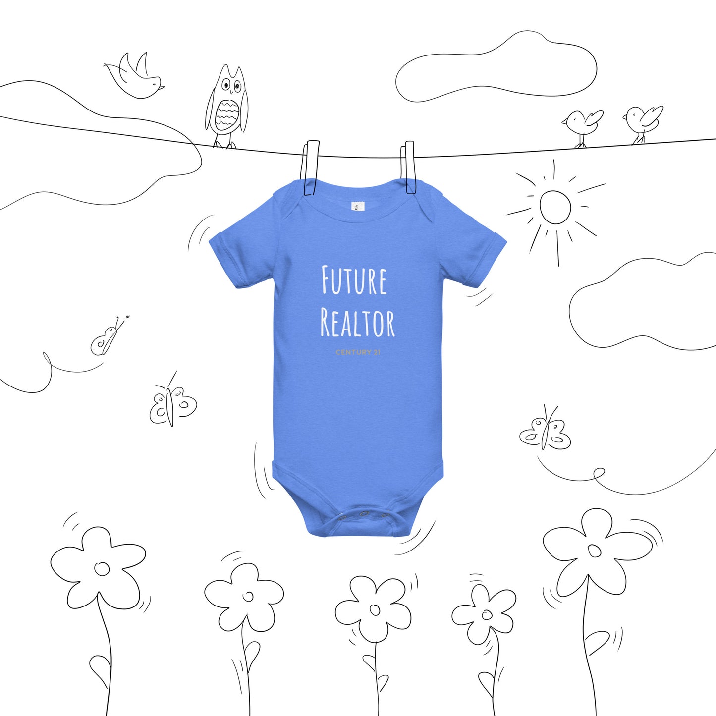 "Future Realtor Century 21" Baby short sleeve one piece