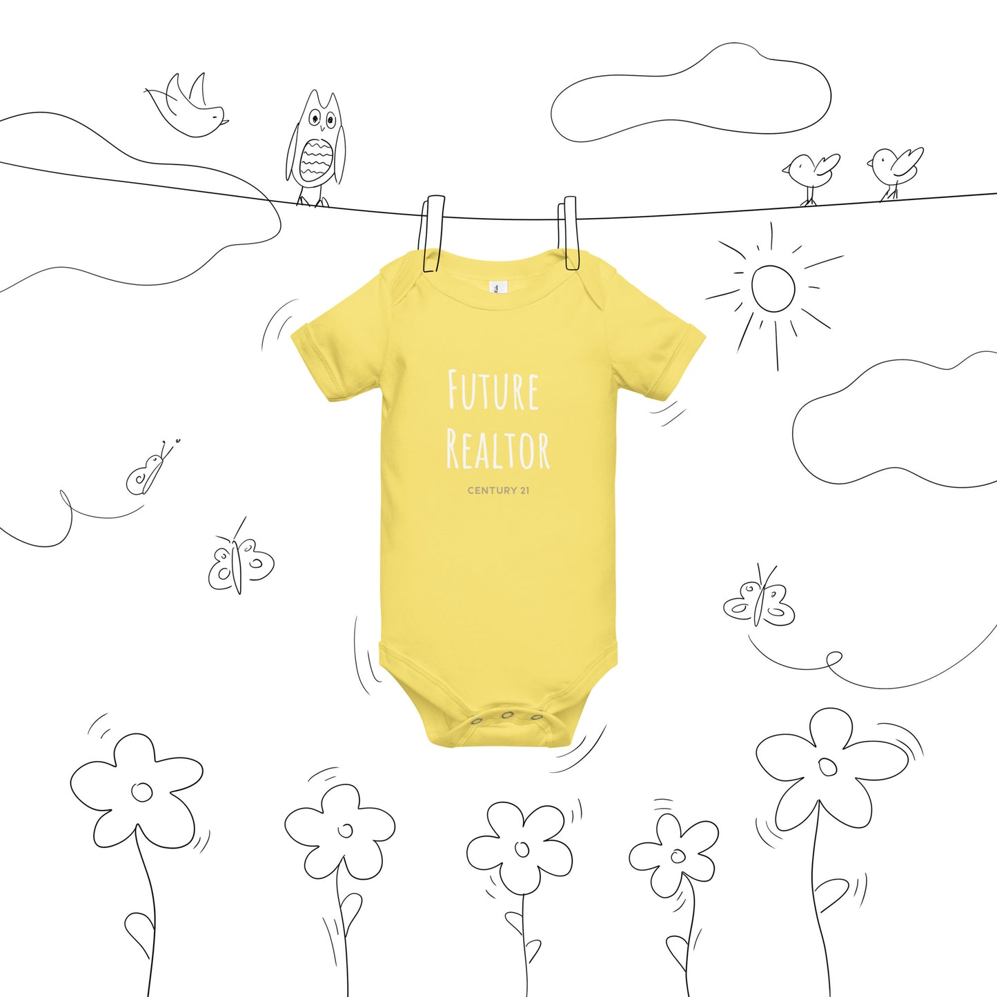 "Future Realtor Century 21" Baby short sleeve one piece