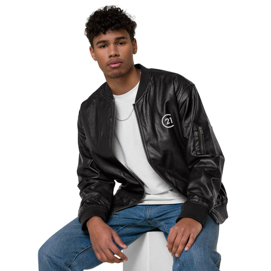 C21 Leather Bomber Jacket