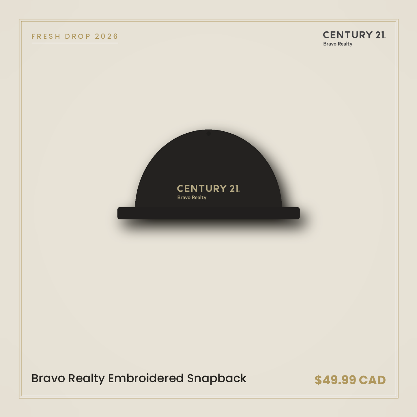 Bravo Realty Embroidered Snapback — Century 21 Bravo Realty