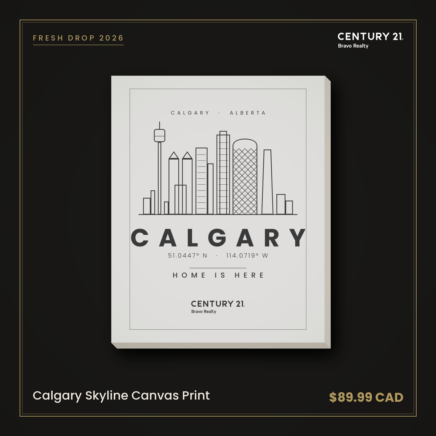 Calgary Skyline Canvas Print — Century 21 Bravo Realty