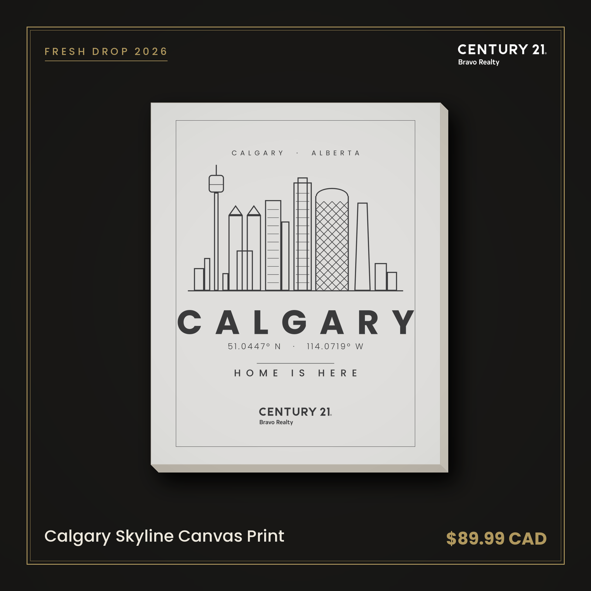 Calgary Skyline Canvas Print — Century 21 Bravo Realty