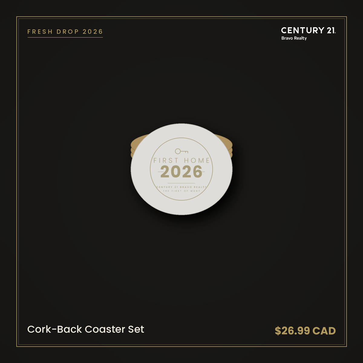 Cork-Back Coaster Set — Century 21 Bravo Realty