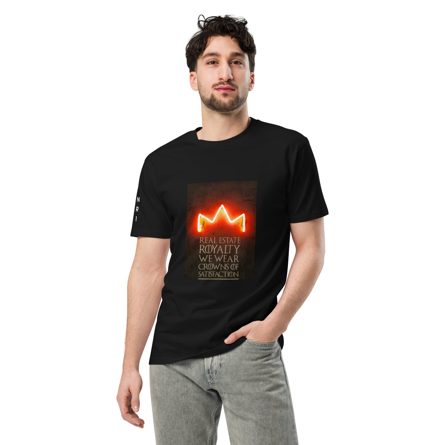 Royalty Century 21 on right sleeve Unisex premium t-shirt