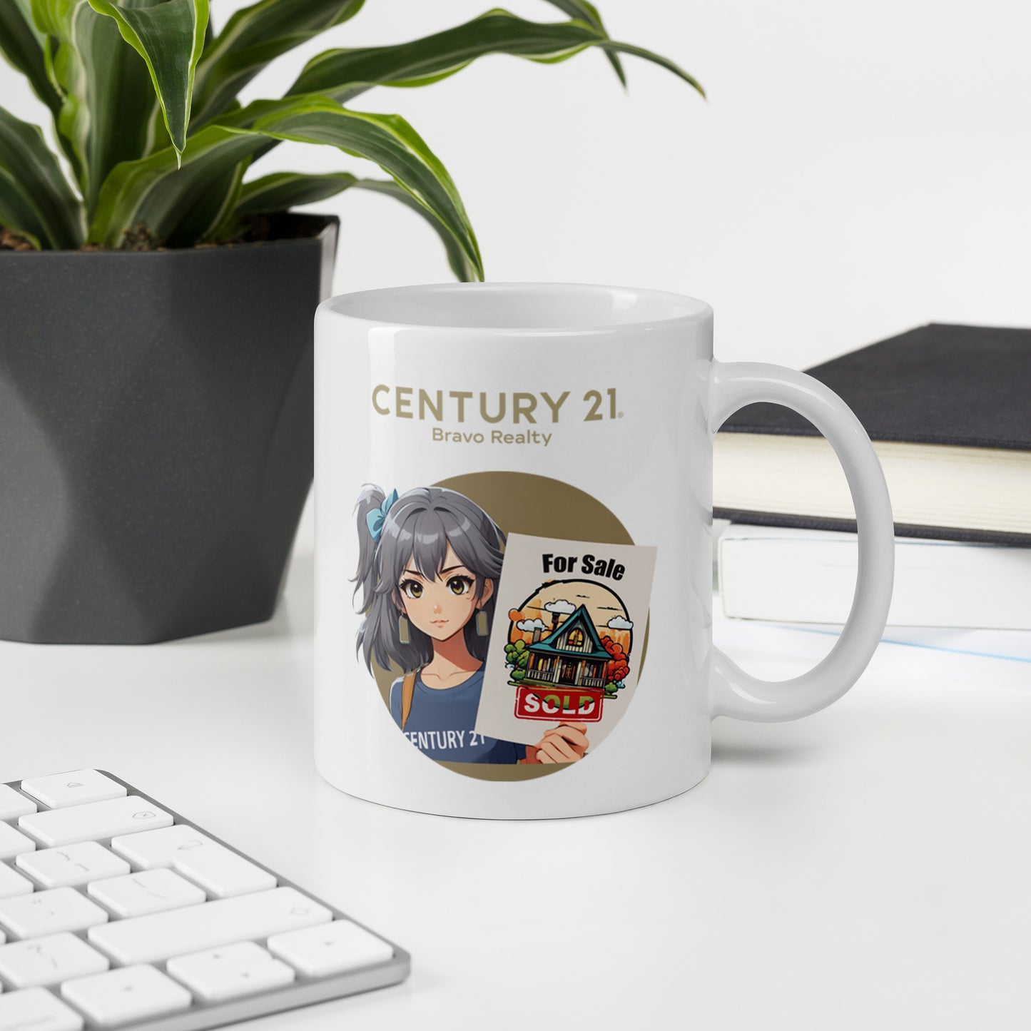 Anime Century 21 Bravo Realty White glossy mug